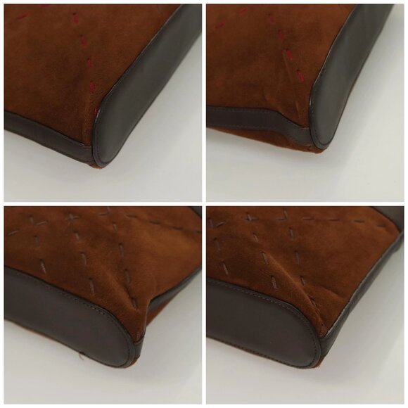 BURBERRY Hand Bag Leather Dark Brown Auth - Picture 15 of 15